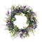 24&#x27;&#x27; Green and Purple Echinops Floral Spring Wreath